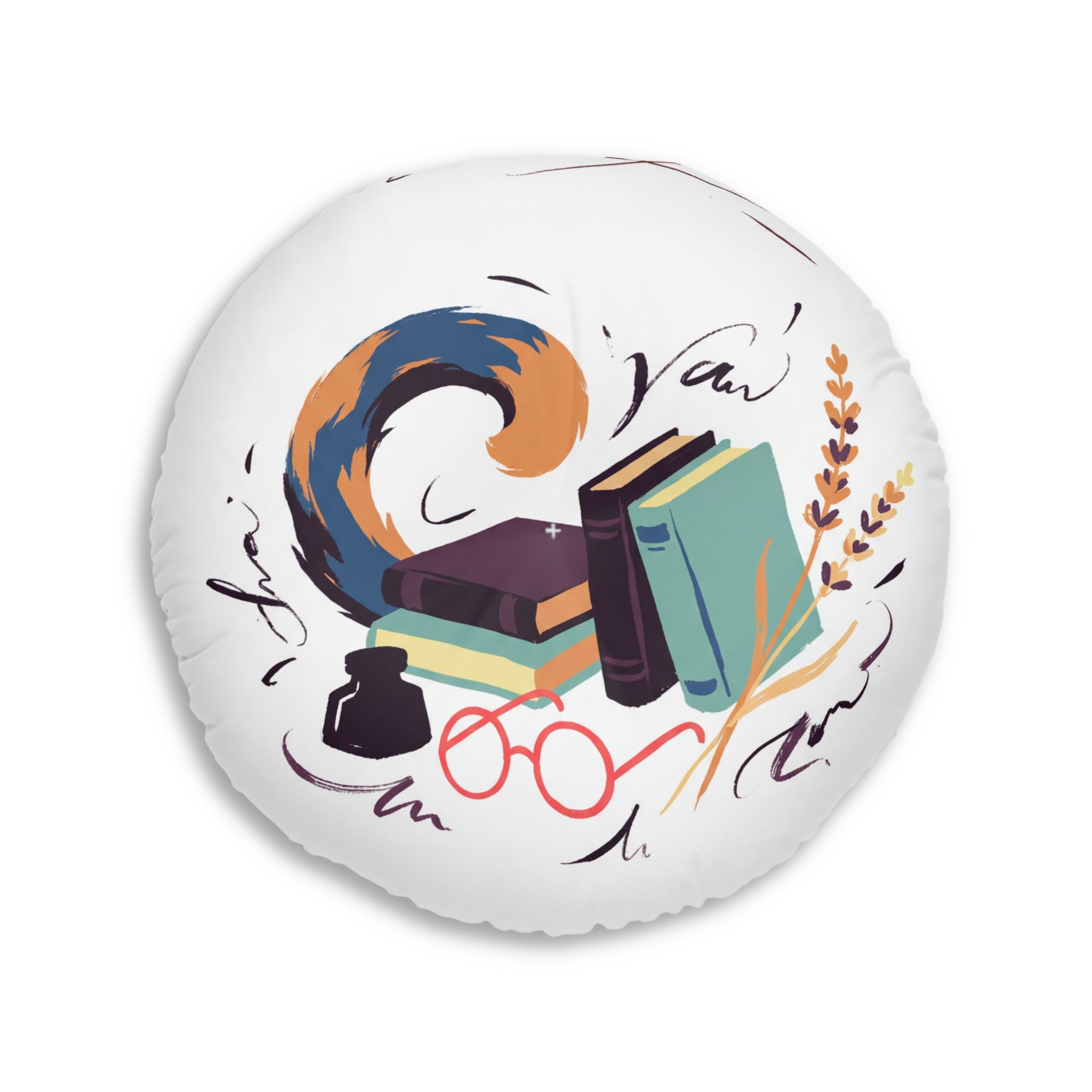 Dark Academia cat floor pillow — Cozy Study Companion Cushion