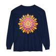 Vibrant Mandala Unisex Long Sleeve T-Shirt featuring intricate and colorful mandala design on soft, comfortable fabric for all genders