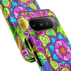 Floral Fantasy iPhone and Google Pixel Case in Bright Green Palette