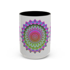 Colorful Mandala Art Mug with Detailed Geometric Patterns