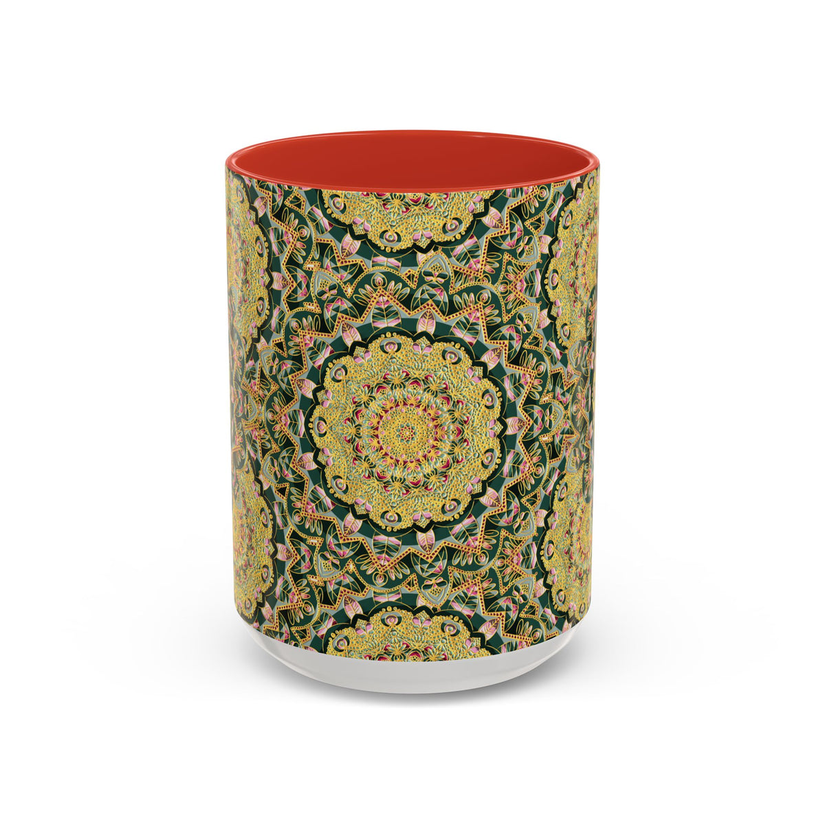 Mandala Floral Coffee Mug – Bohemian Botanical Ceramic Cup