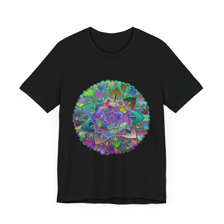 Vibrant Mandala Tee featuring a colorful and psychedelic design, perfect for adding a pop of artistic flair to your wardrobe