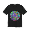 Vibrant Mandala Tee featuring a colorful and psychedelic design, perfect for adding a pop of artistic flair to your wardrobe