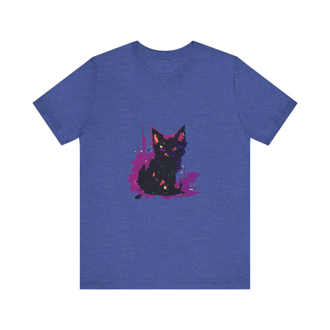 Black Cat Mystery - Purple Paint Splatter T-Shirt
