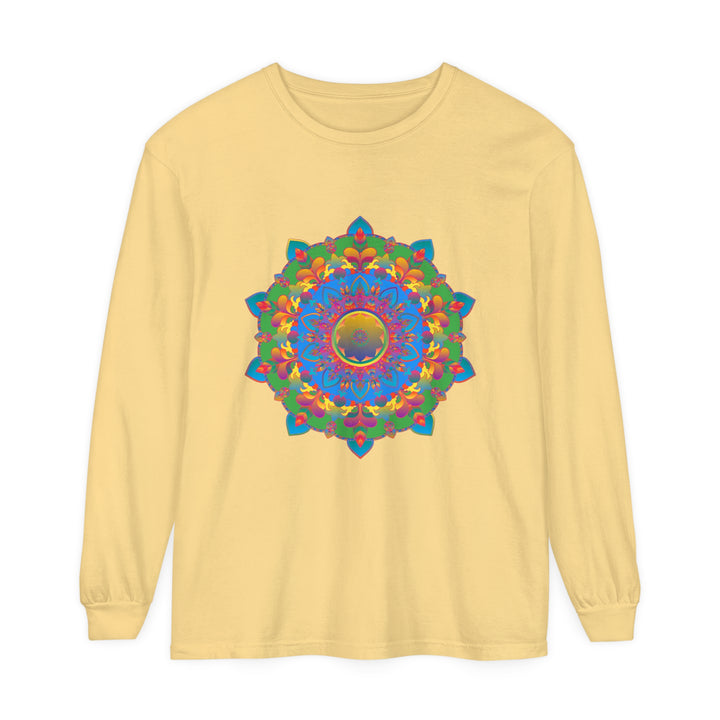 Colorful and detailed mandala design long sleeve t-shirt for women