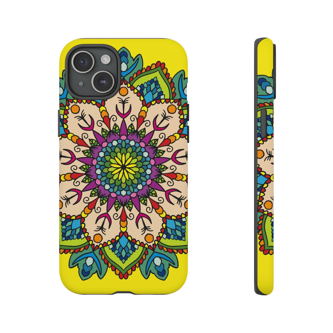 Intricate Floral Yellow Phone Case for Bold Protection and Style