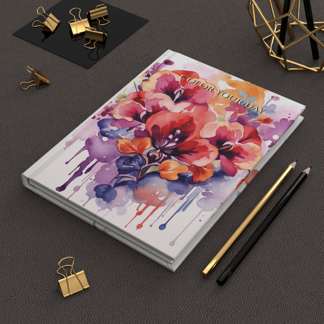 Watercolor Floral Hardcover Journal — Color Your Day Daily Diary