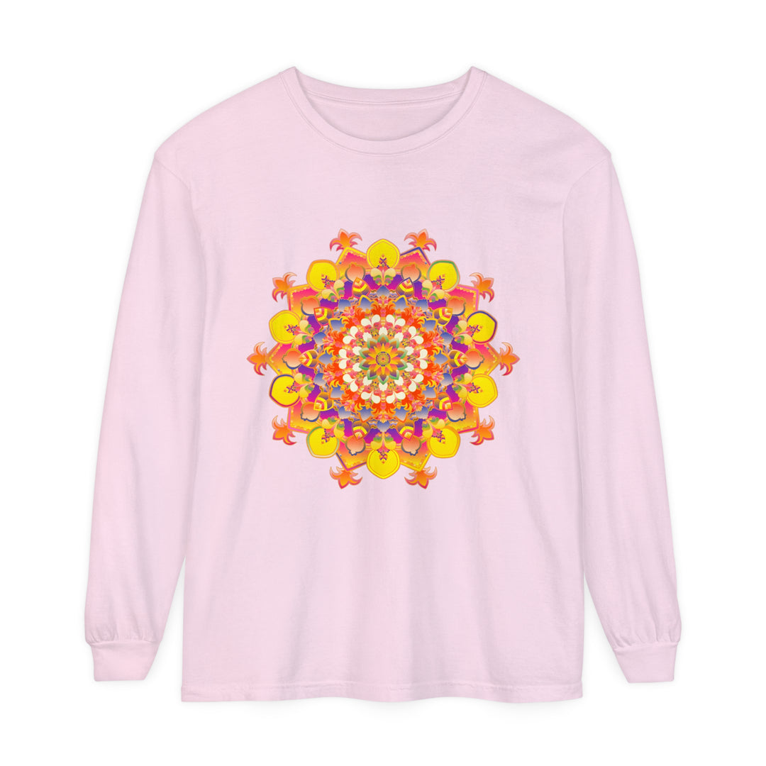 Colorful and intricate mandala design long sleeve unisex t-shirt for vibrant style