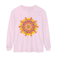 Colorful and intricate mandala design long sleeve unisex t-shirt for vibrant style