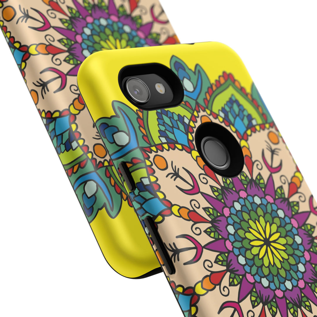 Intricate Floral Yellow Phone Case for Bold Protection and Style