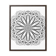 Handmade black and white mandala art on gallery canvas wrap, displayed in a vertical frame