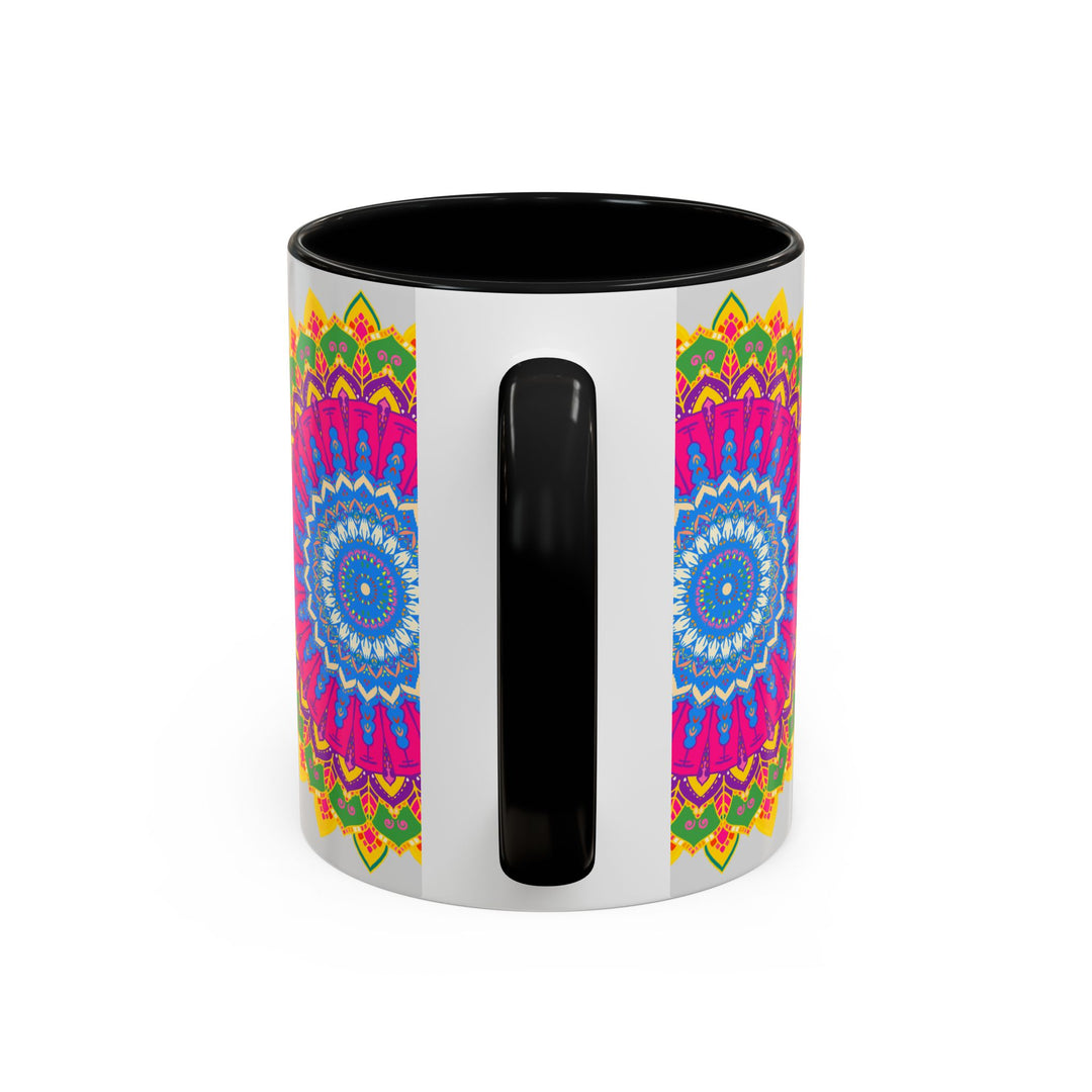 Beautiful Mandala Art Mug with a Colorful Geometric Design and Intricate Patterns