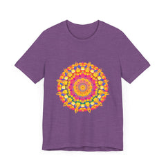Colorful Mandala Tee - Intricate Pattern: Eye-catching, vibrant t-shirt with detailed mandala design in various colors