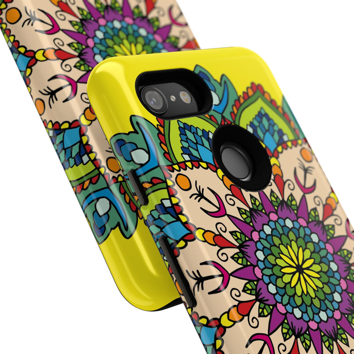 Intricate Floral Yellow Phone Case for Bold Protection and Style