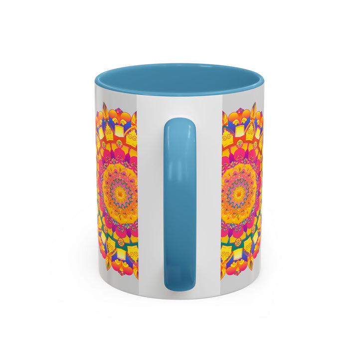 Vibrant Mandala Art on Grey Mug