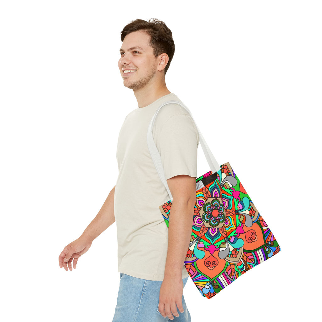 Colorful Mandala Tote Bag — Vibrant Boho All-Over Print Beach & Market Tote