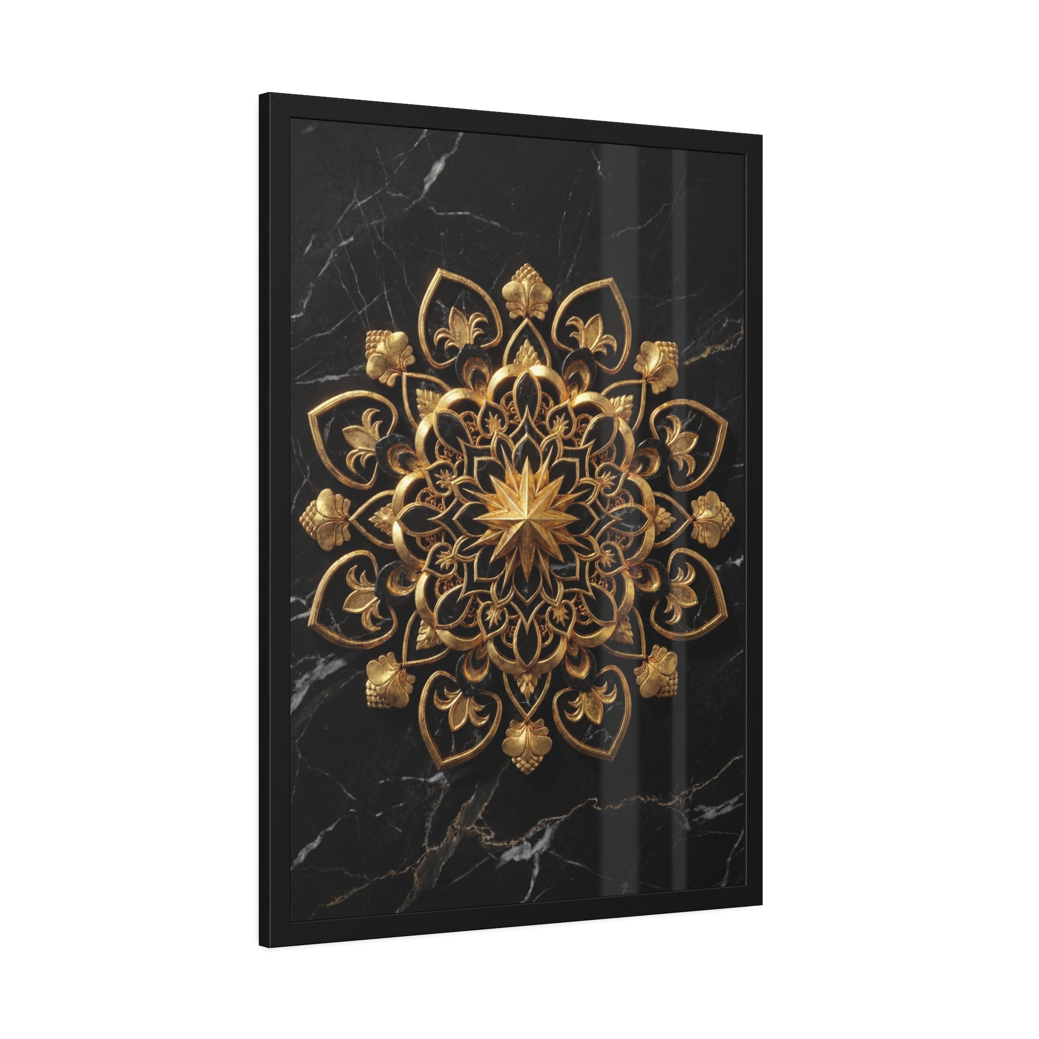 Der Hüter des Lichts – Premium gerahmte Mandala-Kunst