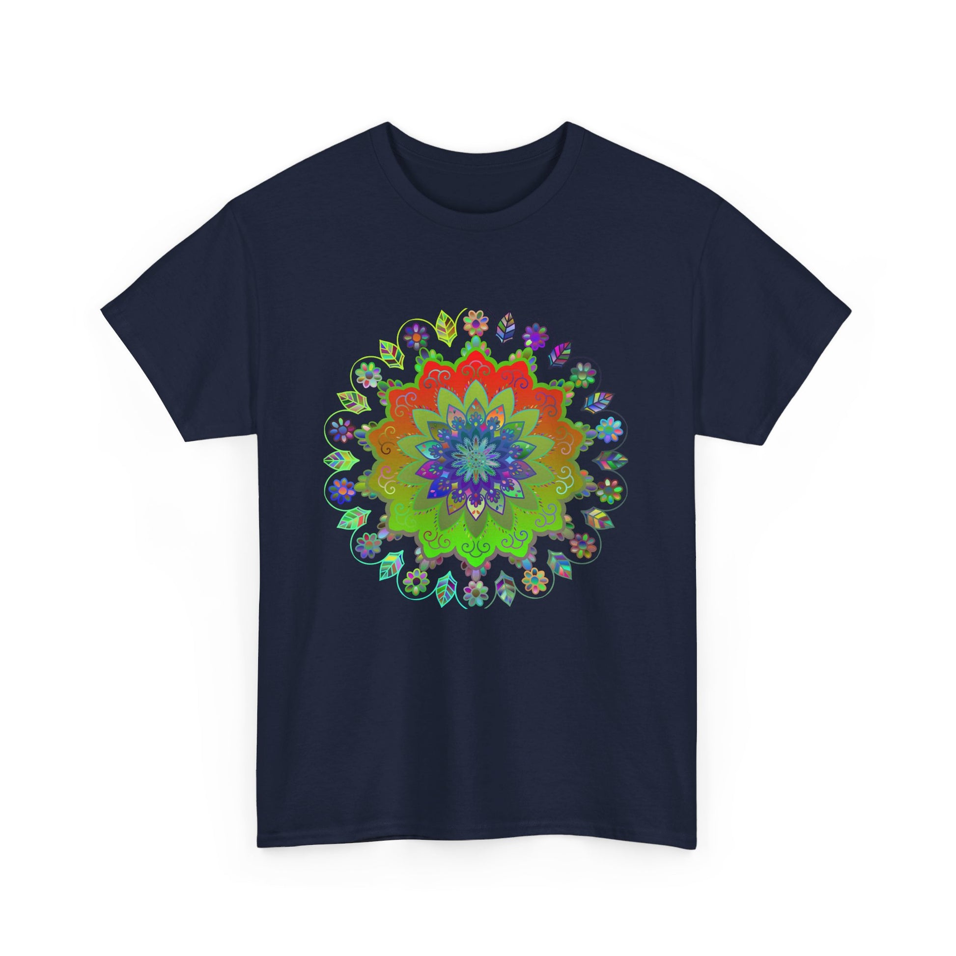 Colorful mandala art tee designed for yoga and mindfulness enthusiasts