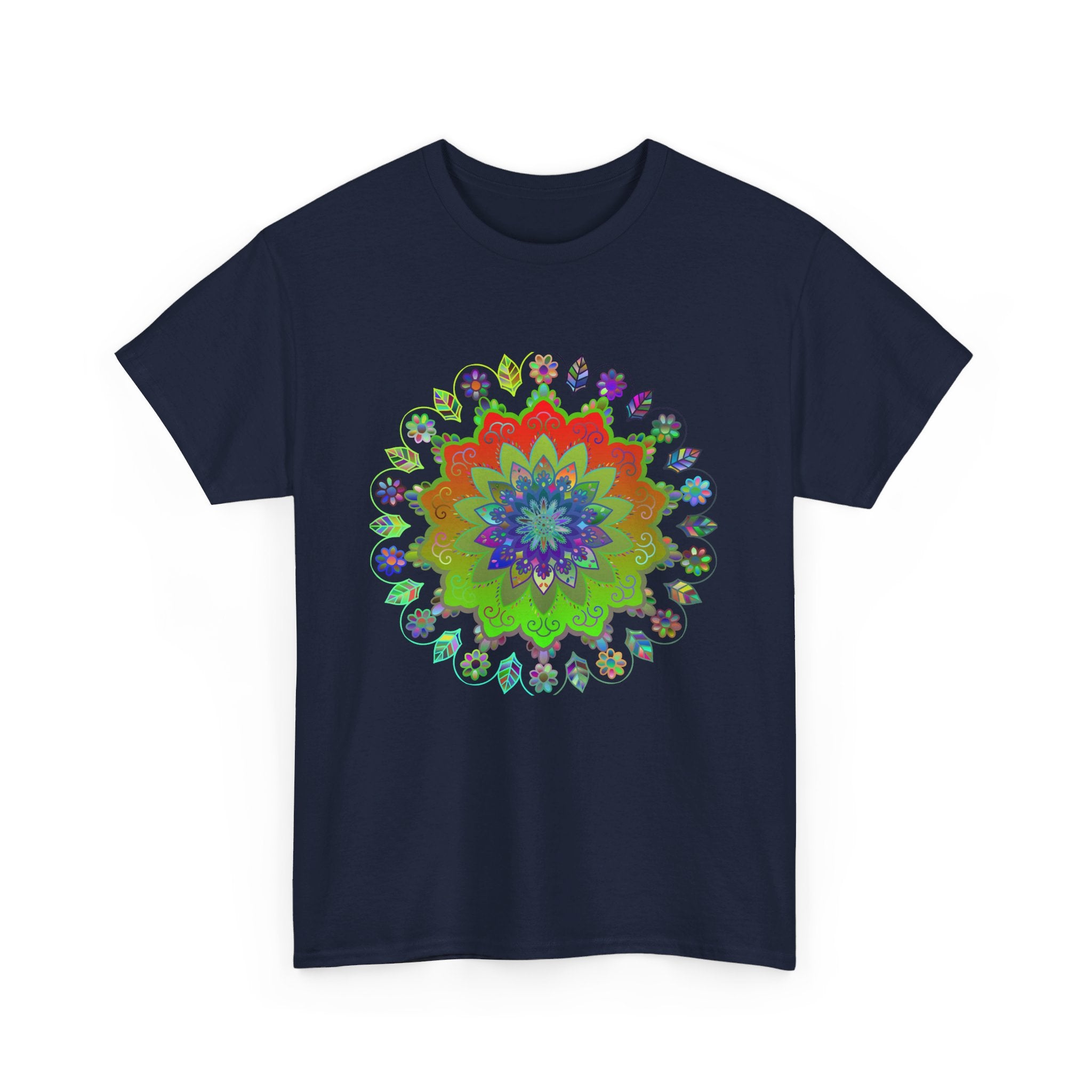 Colorful mandala art tee designed for yoga and mindfulness enthusiasts