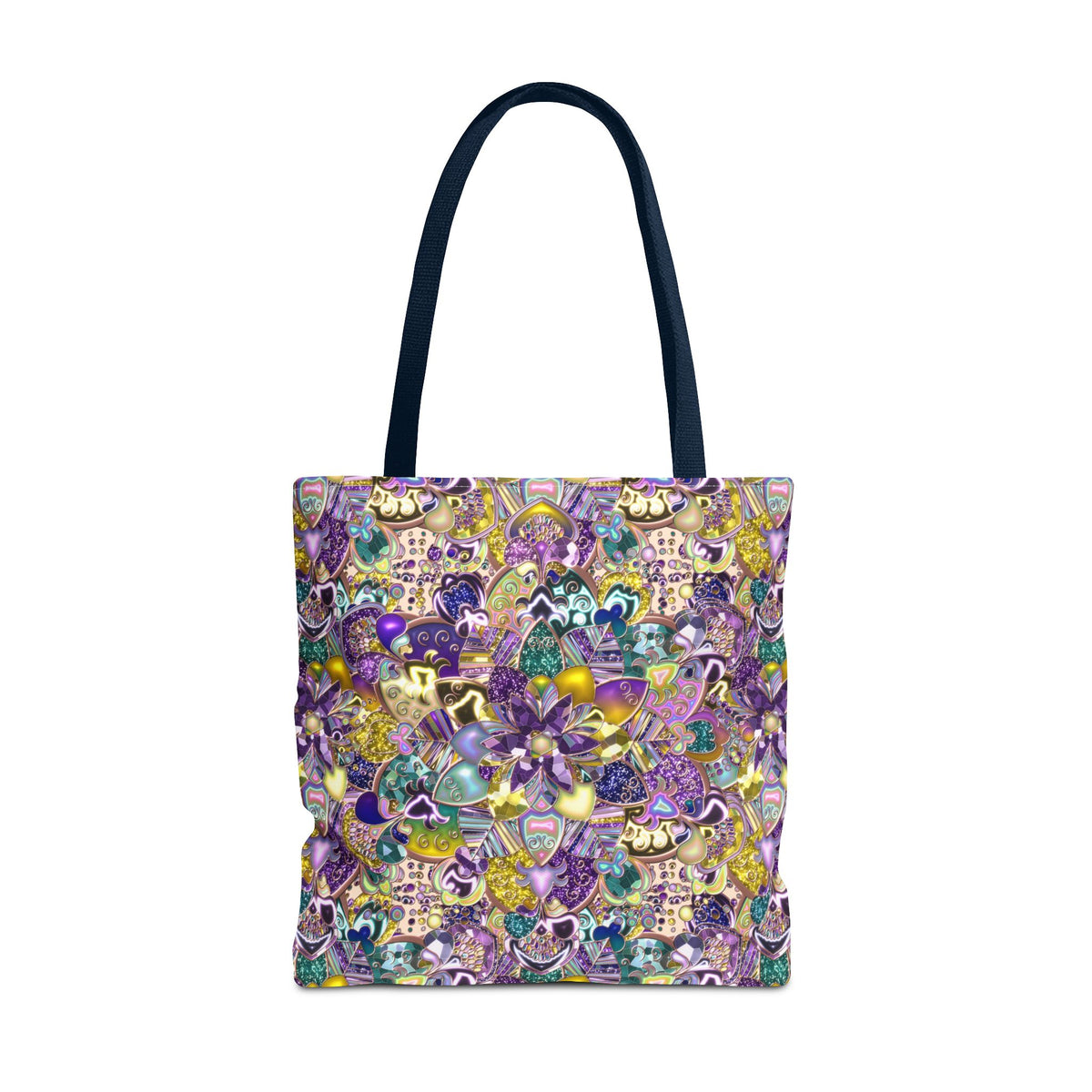 Colorful Purple Floral Pattern Tote Bag
