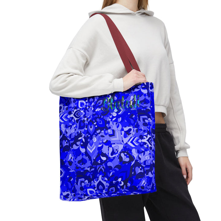 Borsa tote con design mandala blu per un uso quotidiano elegante