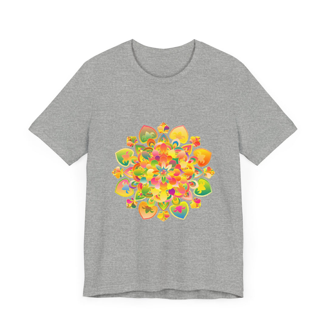 Vibrant and trippy psychedelic mandala tee with intricate and colorful design