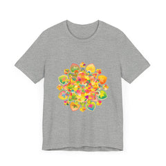 Vibrant and trippy psychedelic mandala tee with intricate and colorful design