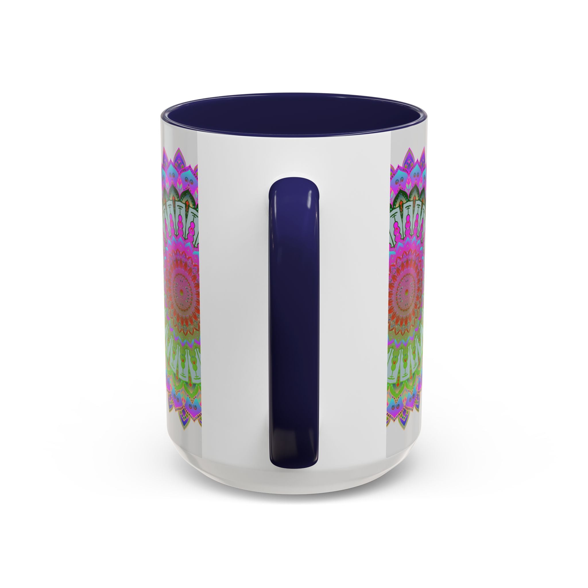 Intricately designed mandala art mug with colorful and vibrant design