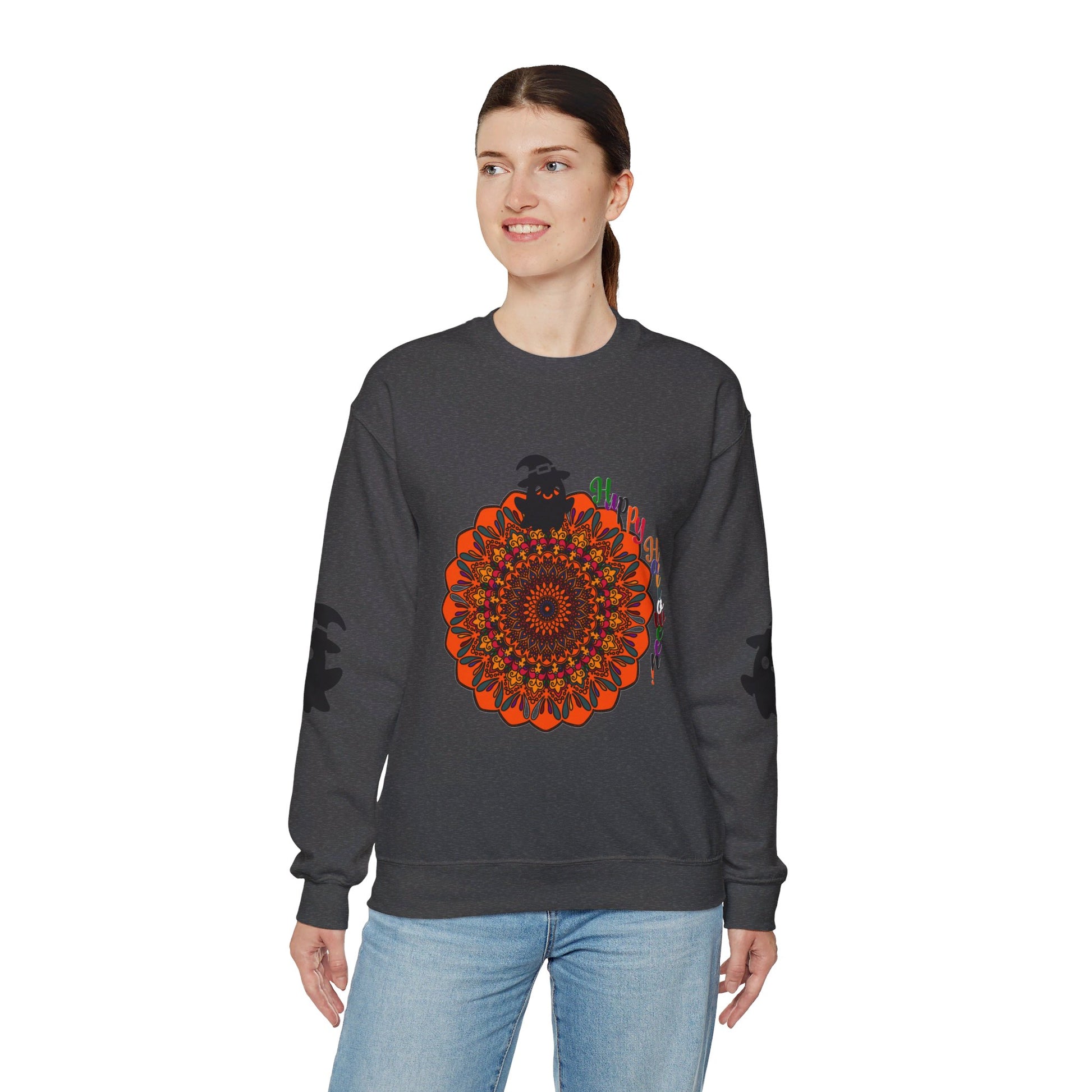 A cozy unisex heavy blend crewneck sweatshirt featuring cute ghosts perfect for Halloween