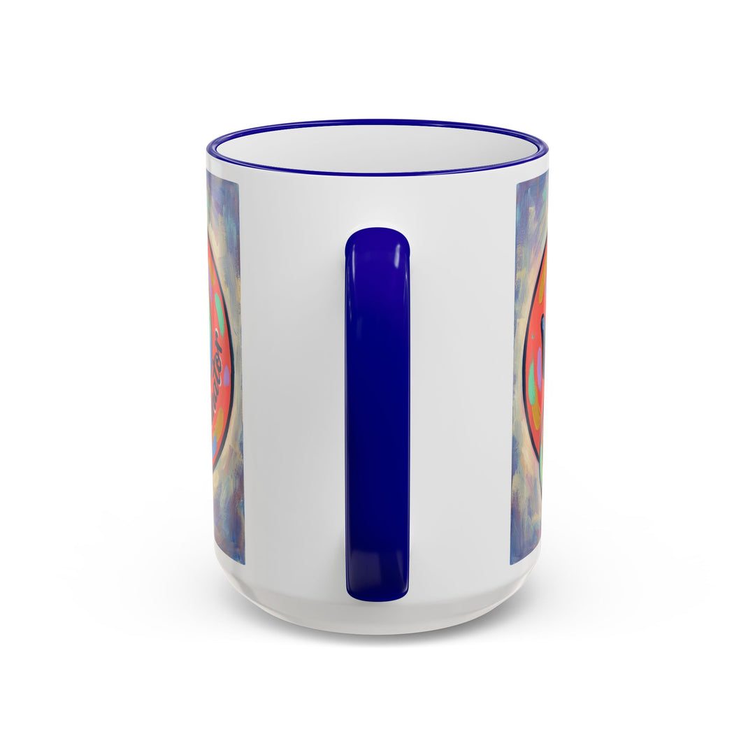 Colorful Paw Print Pet Lover Accent Rim Mug (11oz/15oz)