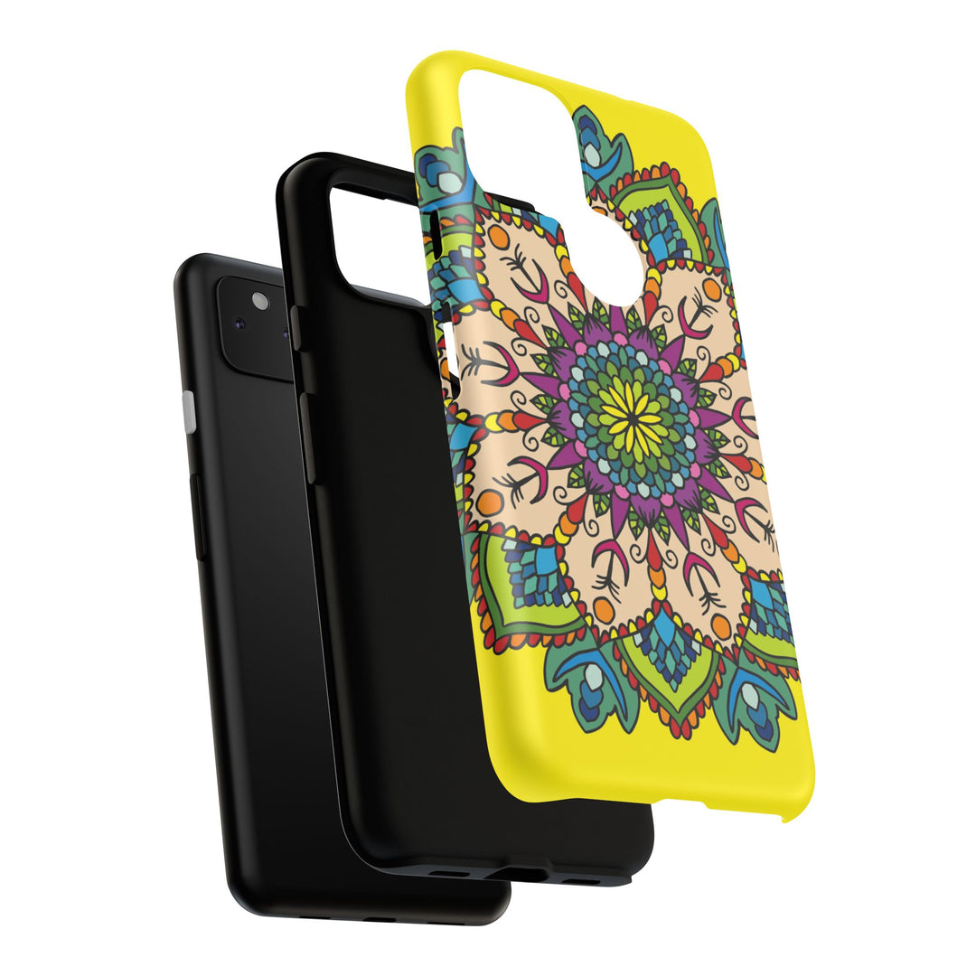 Intricate Floral Yellow Phone Case for Bold Protection and Style