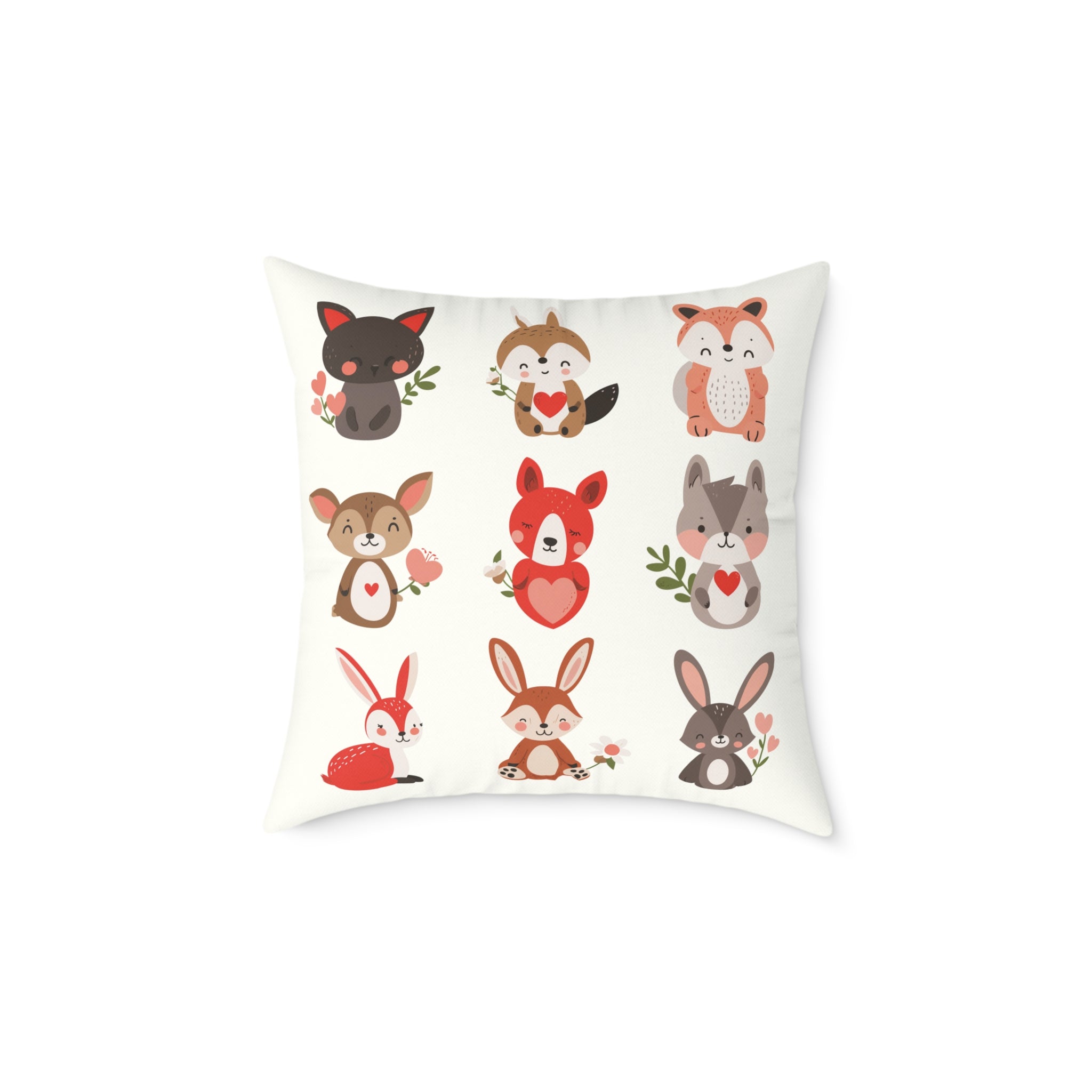 Whimsical Animal Print Pillow, Cozy Home Décor, Gift for Animal Lovers, Nursery Accent, Cute Throw Pillow, Seasonal Decoration