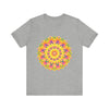 Vibrant Mandala Tee featuring a unique spiritual art design in colorful hues