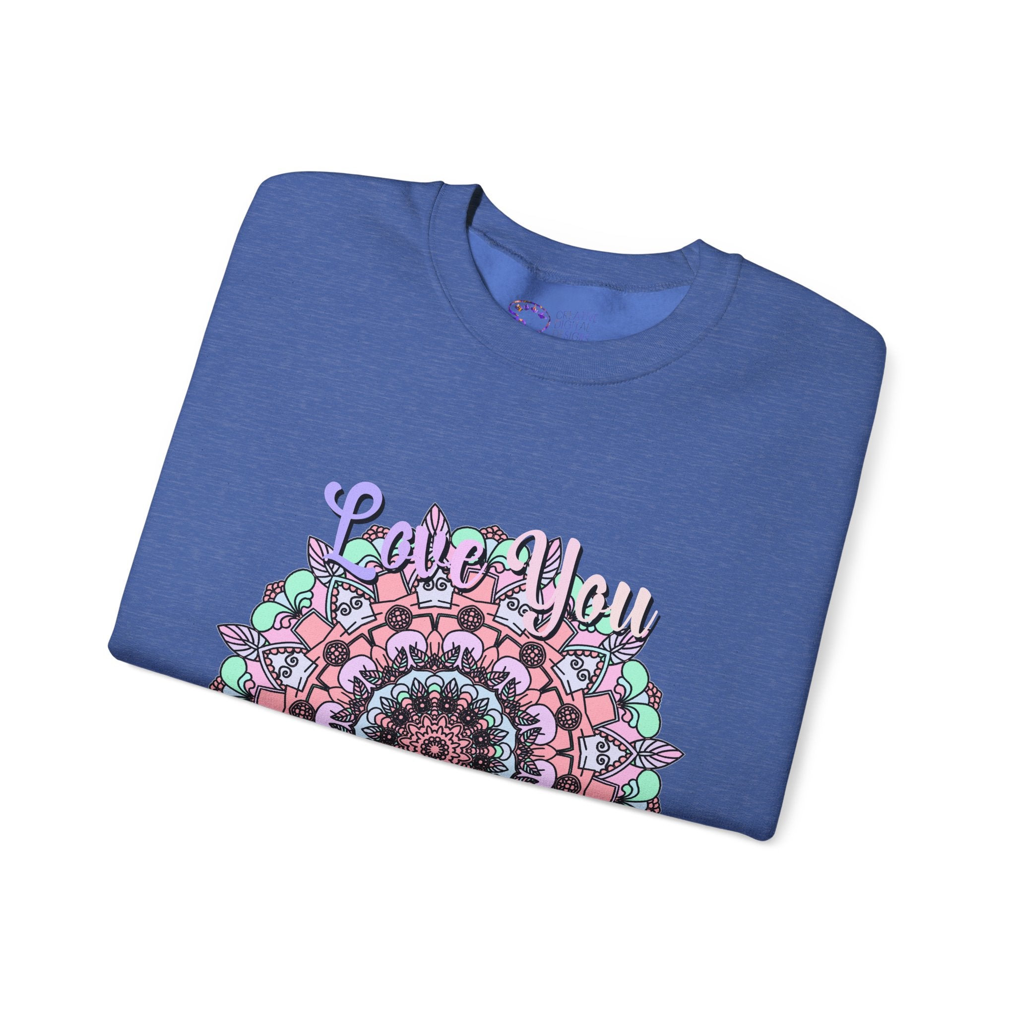 Mandala Inspired Crewneck Sweatshirt for Moms in Soft Pastels