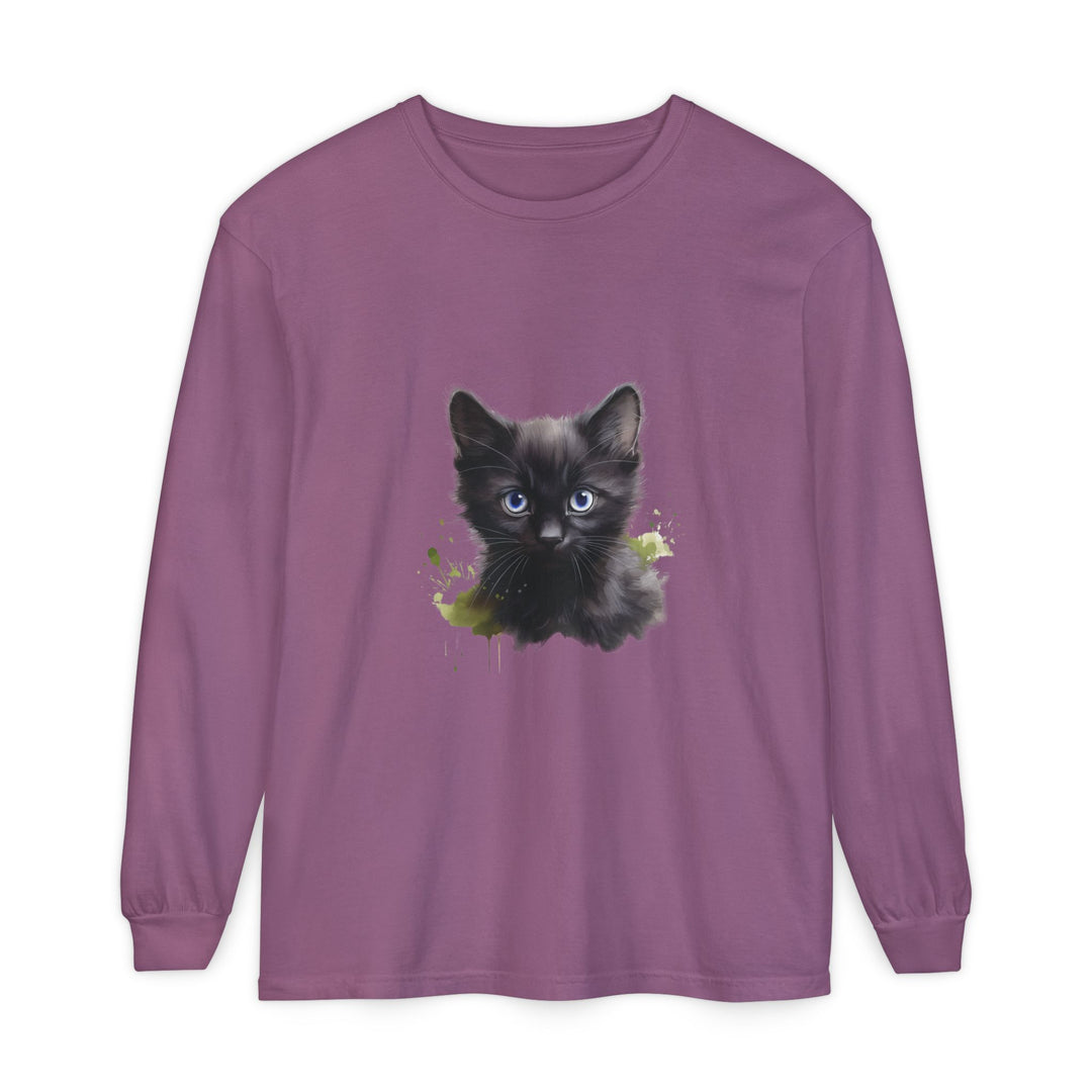 Mystische schwarze Katze – Langarm-T-Shirt