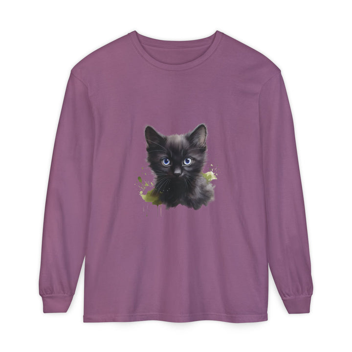 Mystische schwarze Katze – Langarm-T-Shirt