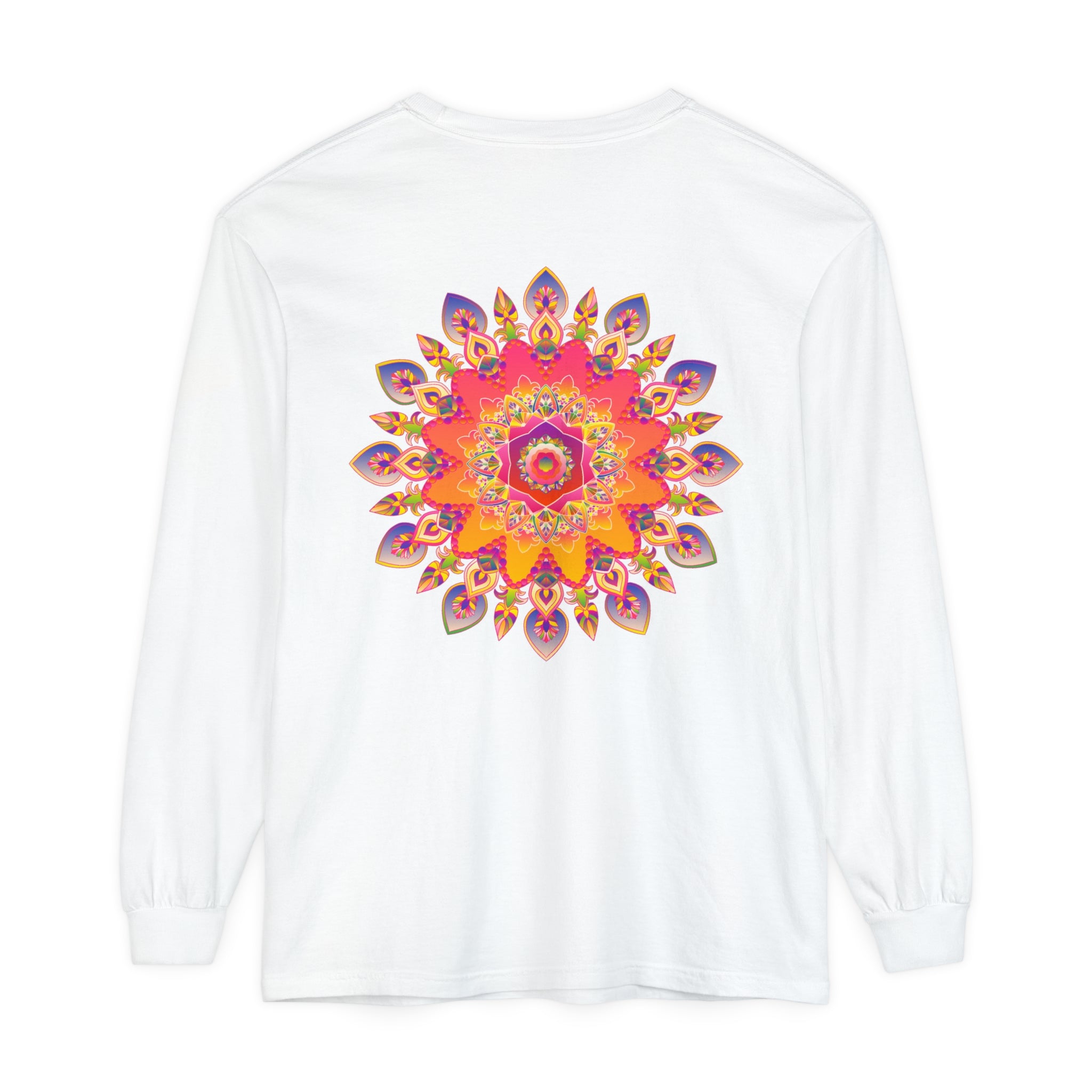 Colorful and detailed mandala design long sleeve t-shirt for men and women