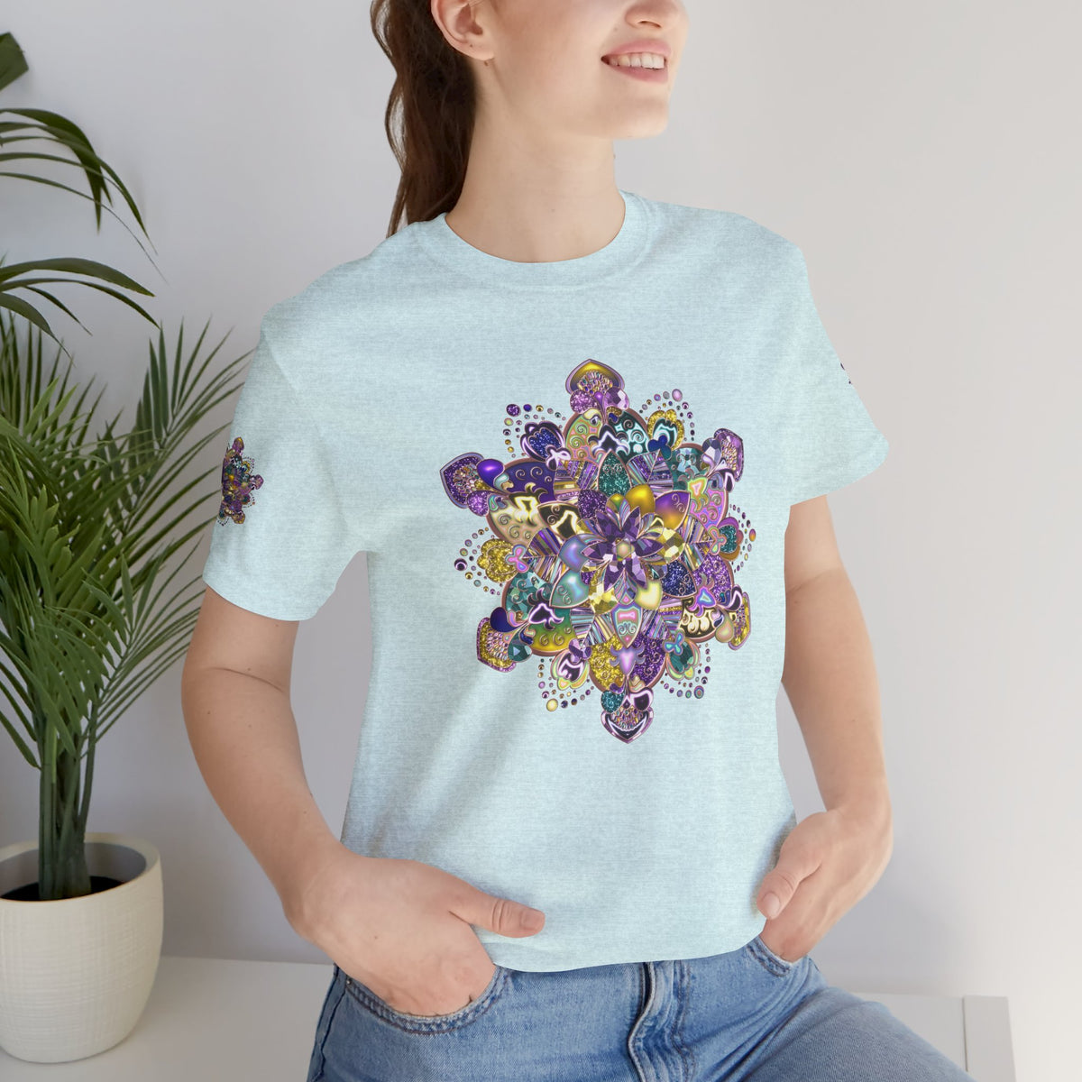 Unisex Floral Jewel Mandala T-Shirt