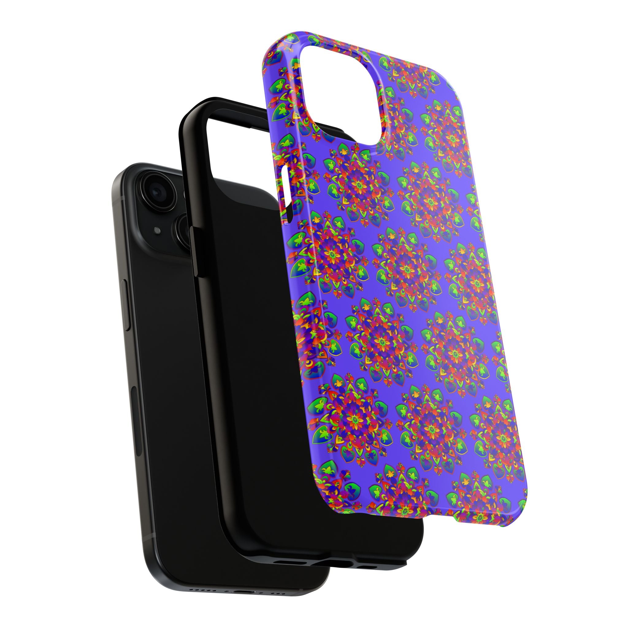 Tiled Hand Drawn Mandala Rainbow Phone Case - Standard alt text 23