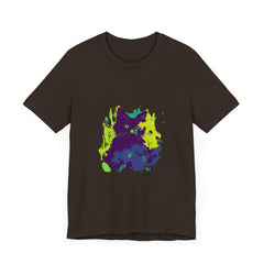 Black Cat Mystery - Abstract T-Shirt with intricate design and bold colors