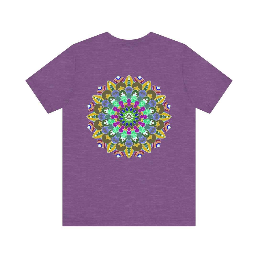 Colorful and intricate mandala design tee representing spiritual peace and harmony