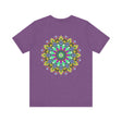 Colorful and intricate mandala design tee representing spiritual peace and harmony