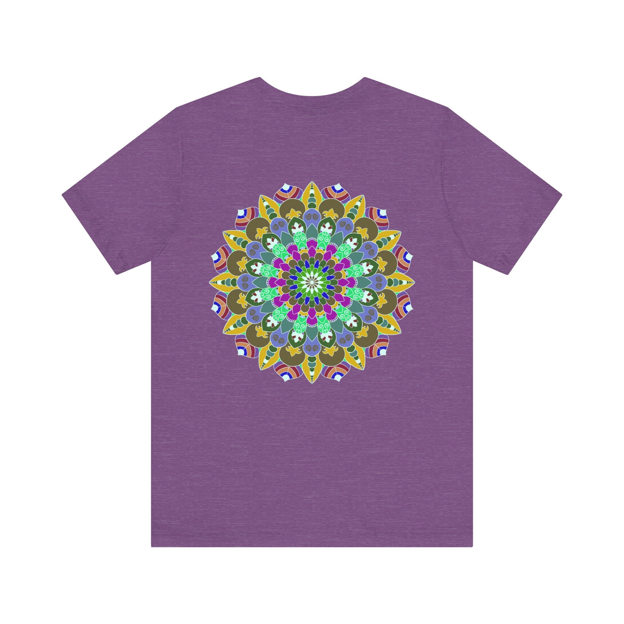 Colorful and intricate mandala design tee representing spiritual peace and harmony