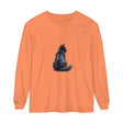 Black cat silhouette unisex long sleeve t-shirt with stylish design