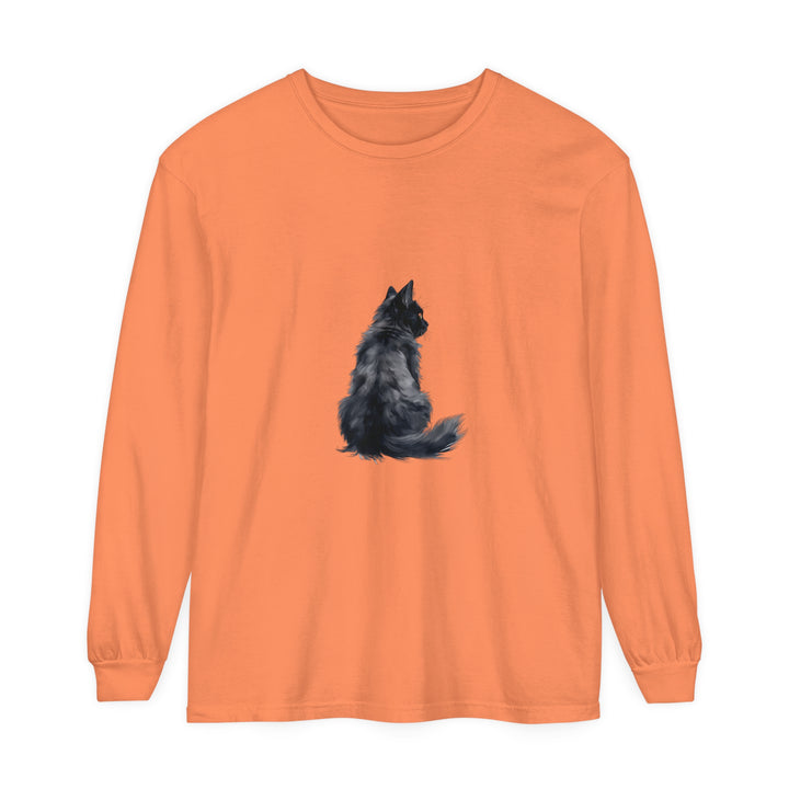 Black cat silhouette unisex long sleeve t-shirt with stylish design