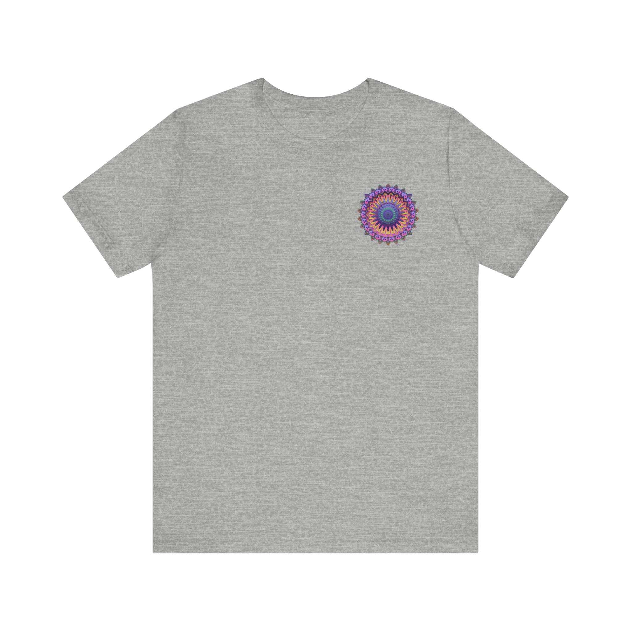 Vibrant Mandala T-Shirt featuring intricate spiritual design symbolizing peace and harmony, perfect for embracing positive energy and inner tranquility