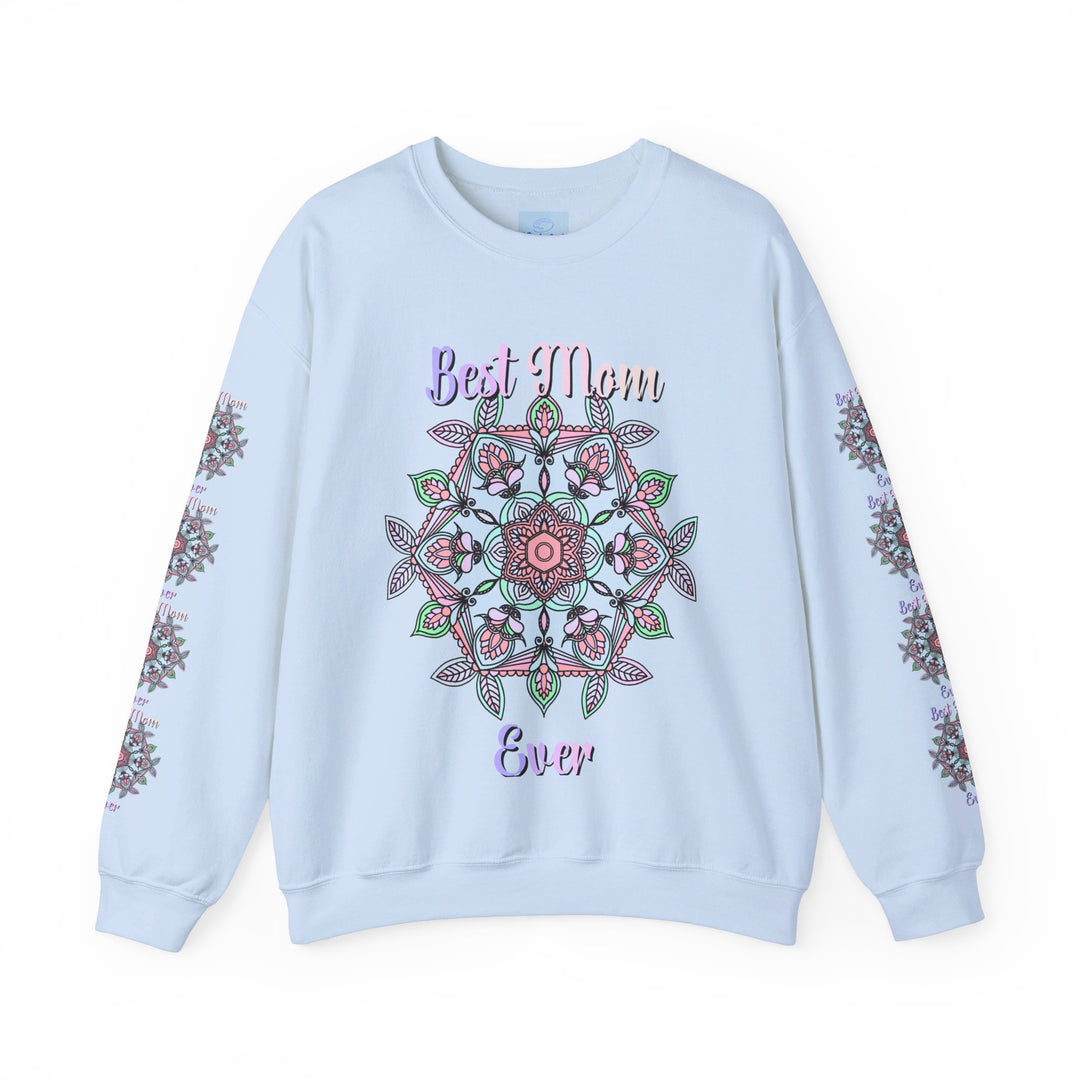 Black Unisex Heavy Blend Crewneck Sweatshirt with 'Best Mom Ever' design - Perfect Birthday Gift for Mom