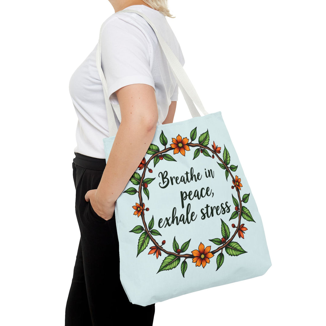 Beautiful and elegant Flower Crown Tote Bag in Serene Style, perfect for carrying all your essentials with a touch of nature-inspired charm