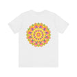 Colorful and vibrant mandala tee representing peace and serenity