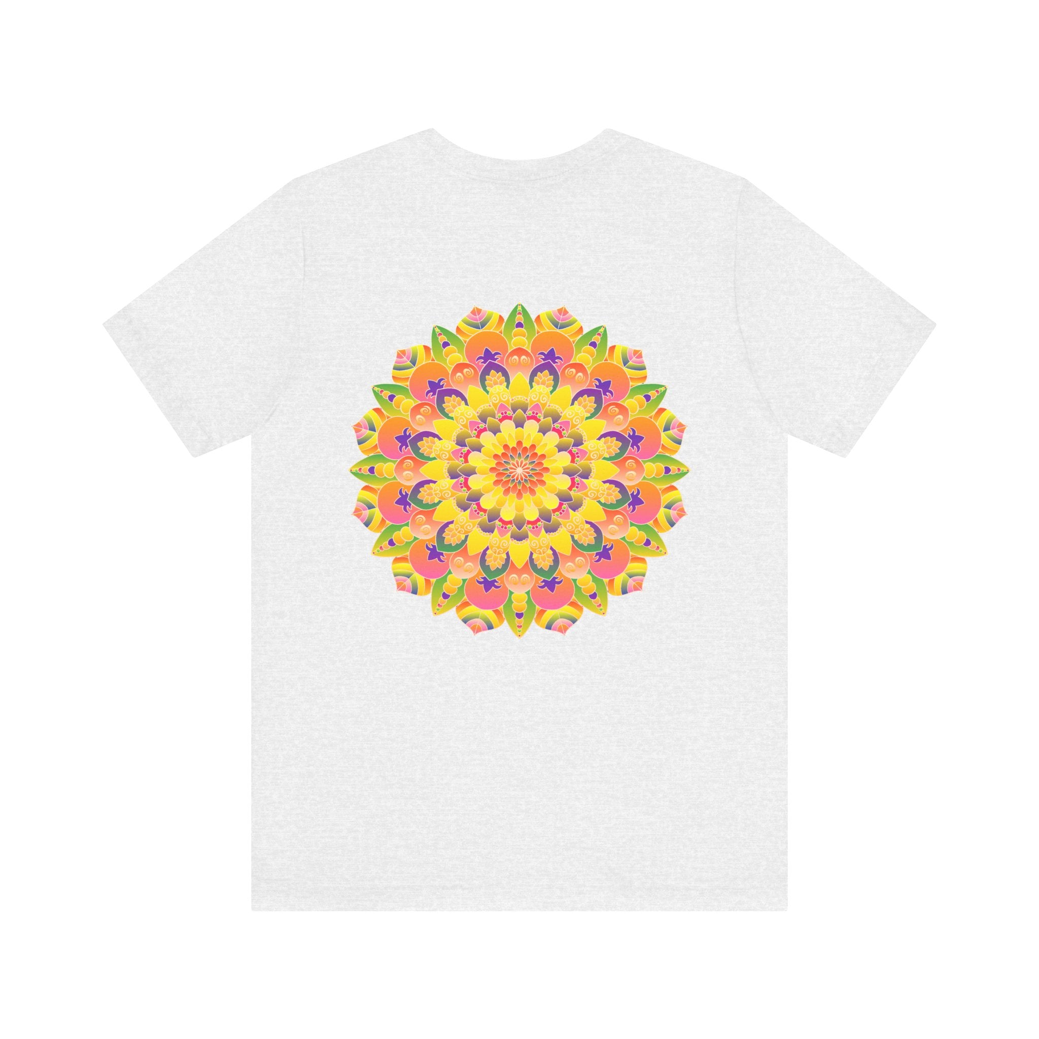 Colorful and vibrant mandala tee representing peace and serenity